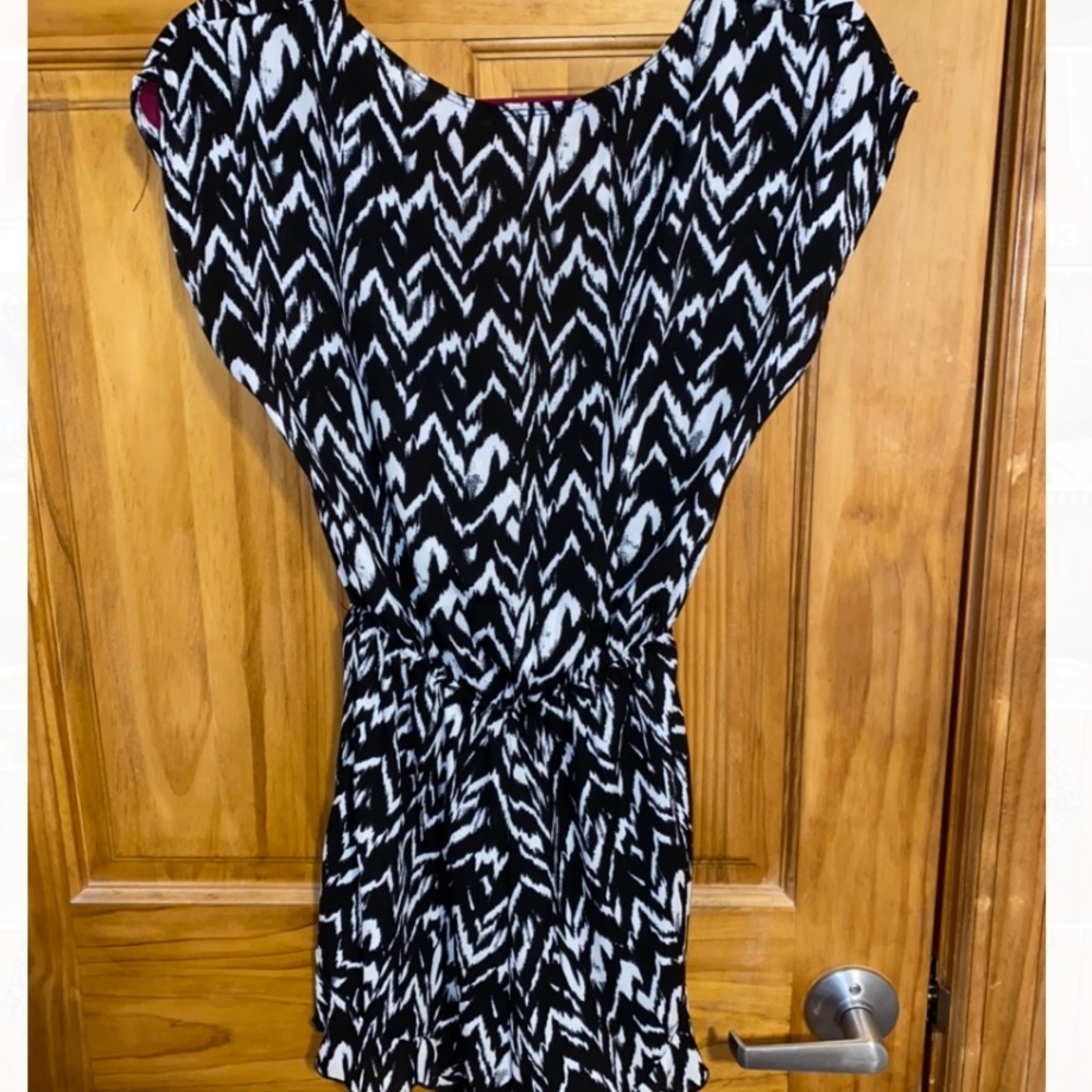 Black and White Printed Romper